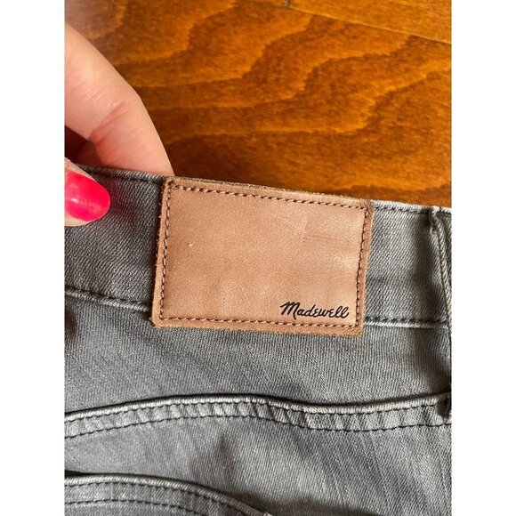 Madewell Jeans High Riser Skinny Zip Fly Denim Fringe Pockets Stretch Gray Sz 26 - Picture 5 of 10